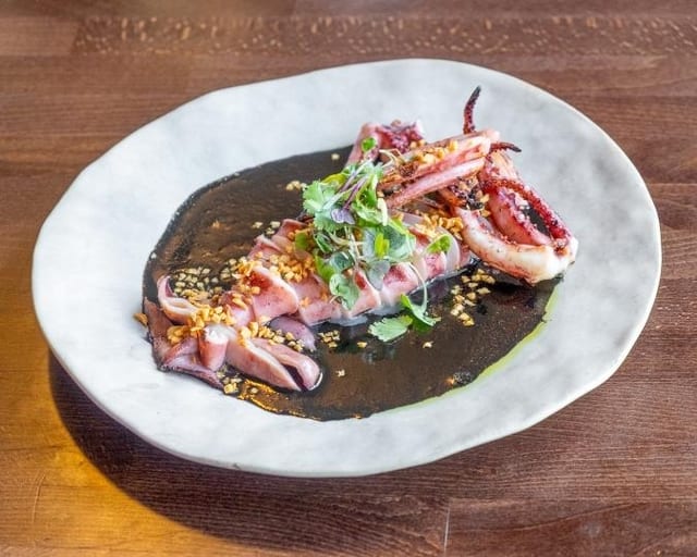 Grilled Squid with Black Ink Sauce.